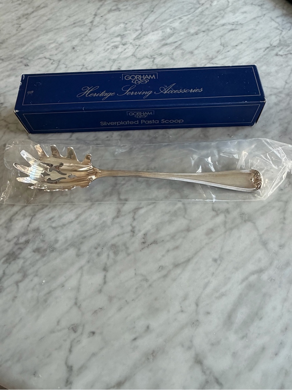 Gorham Silverplated Pasta Scoop with Blue Box